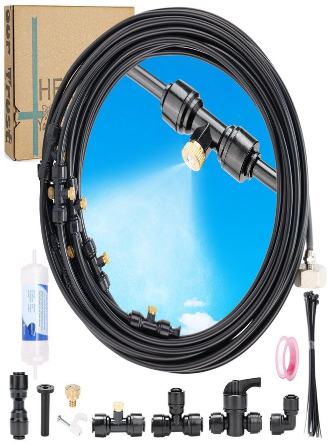 CarefreTrayd Misters for Outside Patio 59ft- Misting Cooling System with Filter and Easy DIY Installation for Garden, Canopy, and Chicken Coop-Ideal for Cooling Patios, and Greenhouse. - Image 1
