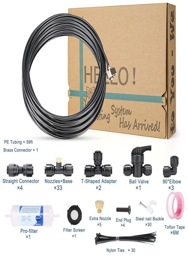 CarefreTrayd Misters for Outside Patio 59ft- Misting Cooling System with Filter and Easy DIY Installation for Garden, Canopy, and Chicken Coop-Ideal for Cooling Patios, and Greenhouse. - Image 3