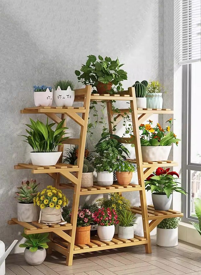 CozyNest Bamboo Plant Stand Indoor Plant Shelf Outdoor Wood Plant Rack for Multiple Plants 6 Tiers Ladder Plant Pot Holder for Living Room Patio Boho Home Decor for Gardening  - Image 1