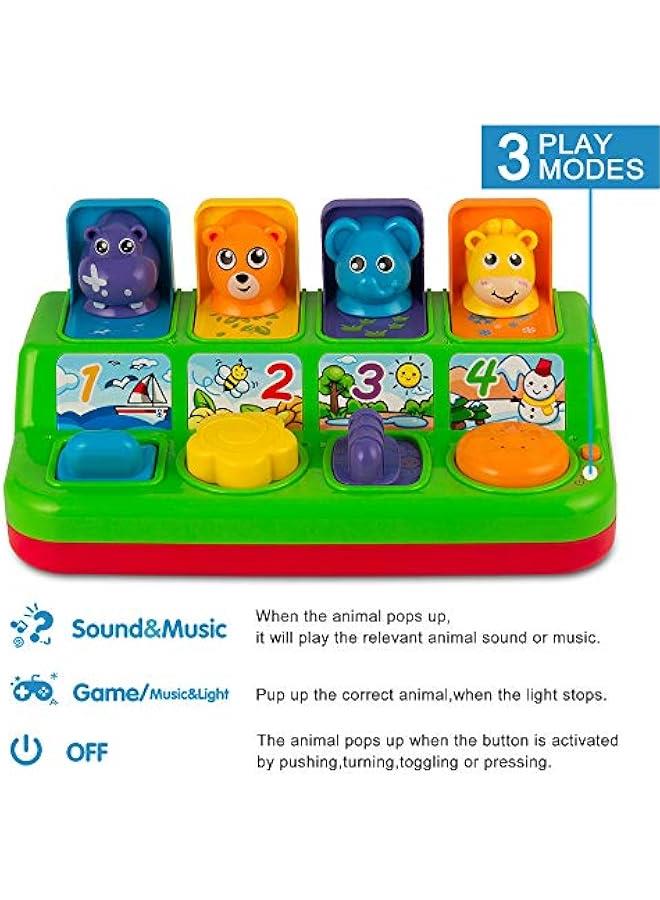 Interactive Pop Up Animals Toy with Music, Animal Sound, Activity Toys for Ages 9-12 - 18 Months u00261 Year Old Kids, Babies, Toddlers, Boys u0026 Girls - Image 2