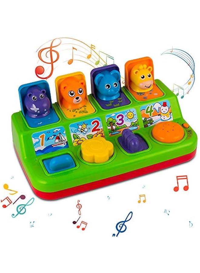 Interactive Pop Up Animals Toy with Music, Animal Sound, Activity Toys for Ages 9-12 - 18 Months u00261 Year Old Kids, Babies, Toddlers, Boys u0026 Girls - Image 1