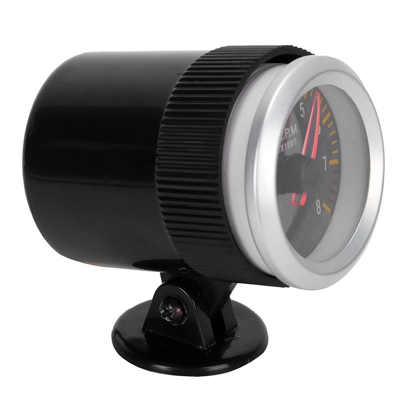Tachometer Gauge, 52mm 2.05in Carbon Fiber RPM Meter, 0-8000 Revolution Counter with Electric Wire, Ideal for 4 6 8 Cylinder Engines Cars SUVs - Image 3