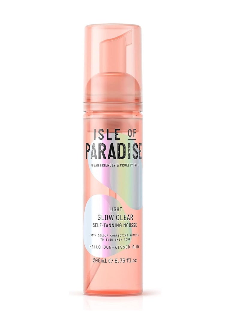 ISLE OF PARADISE Self Tan Mousse Light 200 ml Glow Clear Self Tanning Foam Natural Ingredients and Vegan packaging may vary  - Image 1