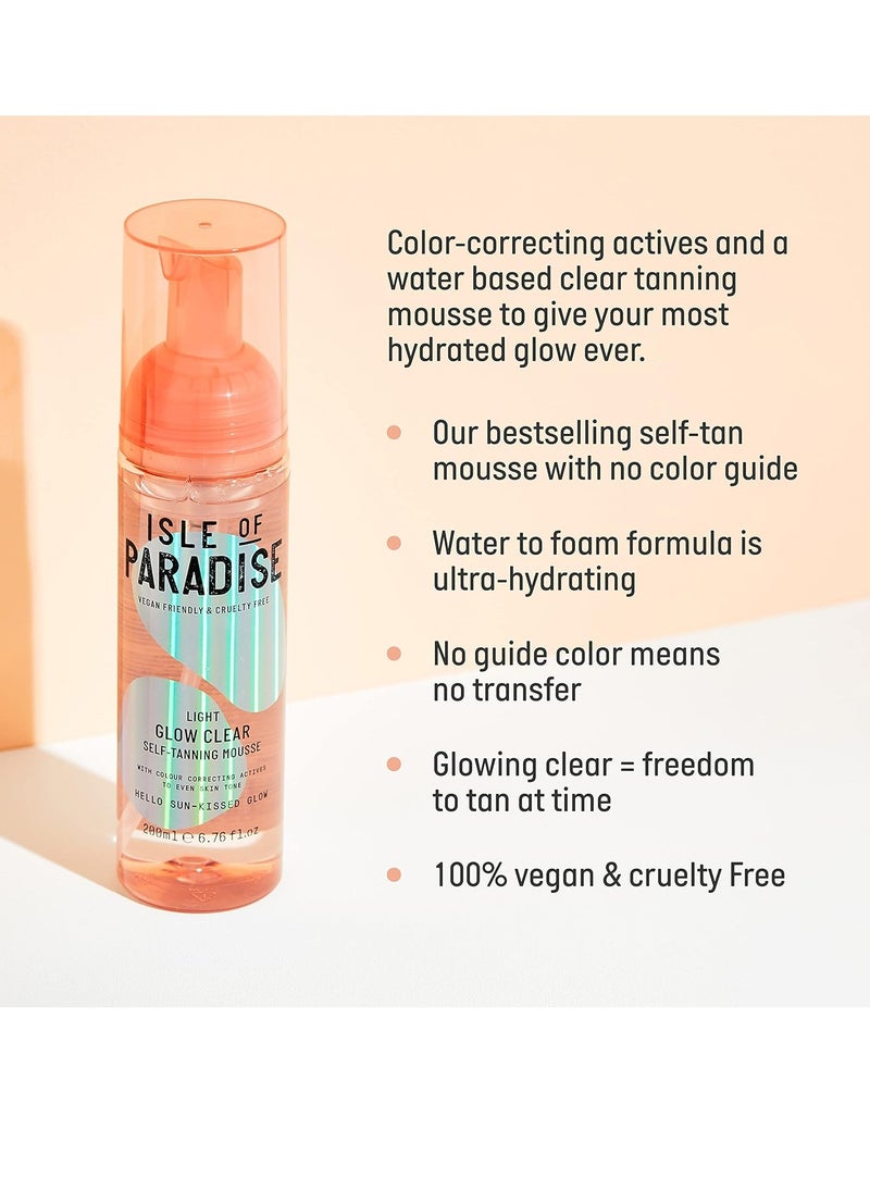 ISLE OF PARADISE Self Tan Mousse Light 200 ml Glow Clear Self Tanning Foam Natural Ingredients and Vegan packaging may vary  - Image 2