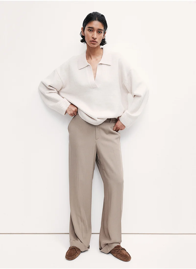 H&M Tailored Turn-Up Trousers