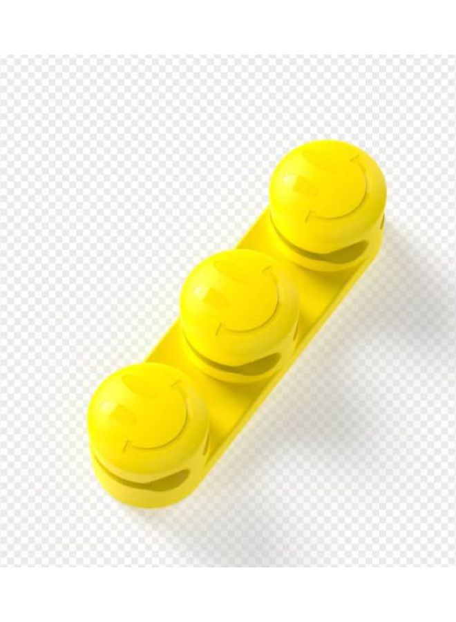 Direct Fixed Chuck Mouse Cord Headset Winder Mobile Phone Data Cable Card Silicone Desktop Cable Organizer-Colour:Yellow