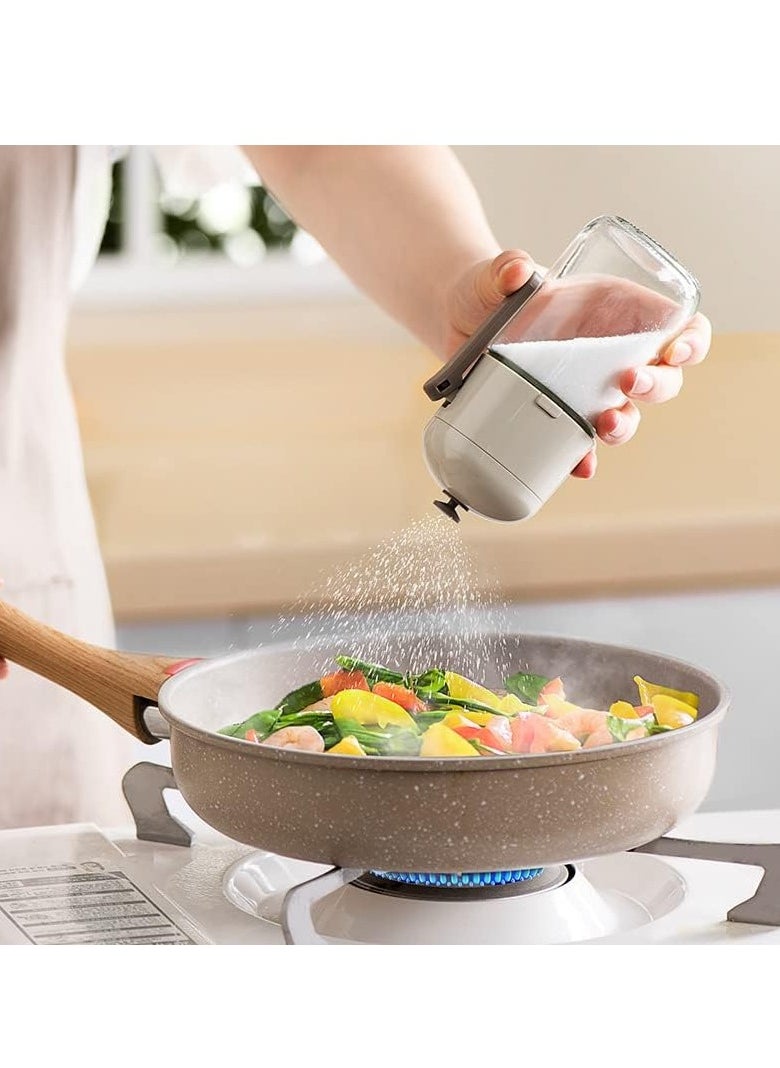 Plan A - Glass Salt Dispenser with High Precision, 0.5g Per Press, 180ml Capacity, Moisture-Proof, Perfect for Salt, Spices, Pepper, Suitable for Cooking, Camping, Family Picnics, Accurately Adjust Condiments - Image 1