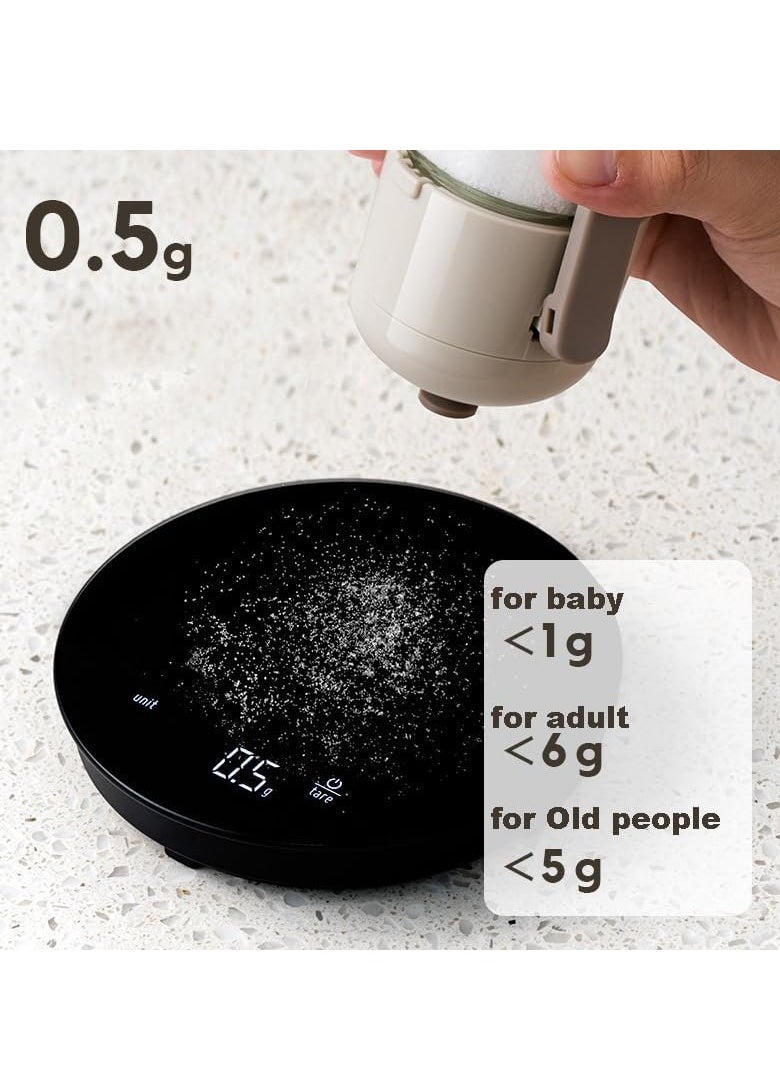 Plan A - Glass Salt Dispenser with High Precision, 0.5g Per Press, 180ml Capacity, Moisture-Proof, Perfect for Salt, Spices, Pepper, Suitable for Cooking, Camping, Family Picnics, Accurately Adjust Condiments - Image 1