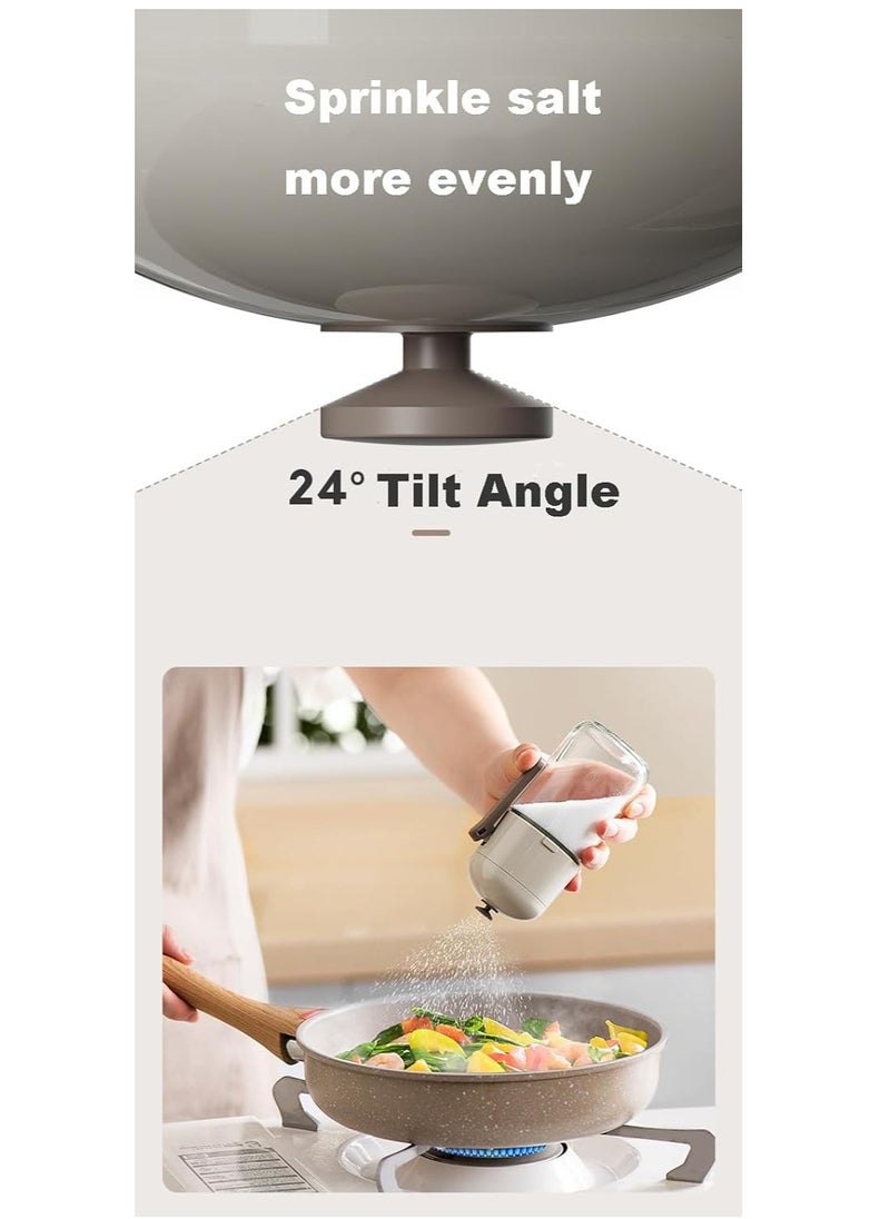 Plan A - Glass Salt Dispenser with High Precision, 0.5g Per Press, 180ml Capacity, Moisture-Proof, Perfect for Salt, Spices, Pepper, Suitable for Cooking, Camping, Family Picnics, Accurately Adjust Condiments - Image 1