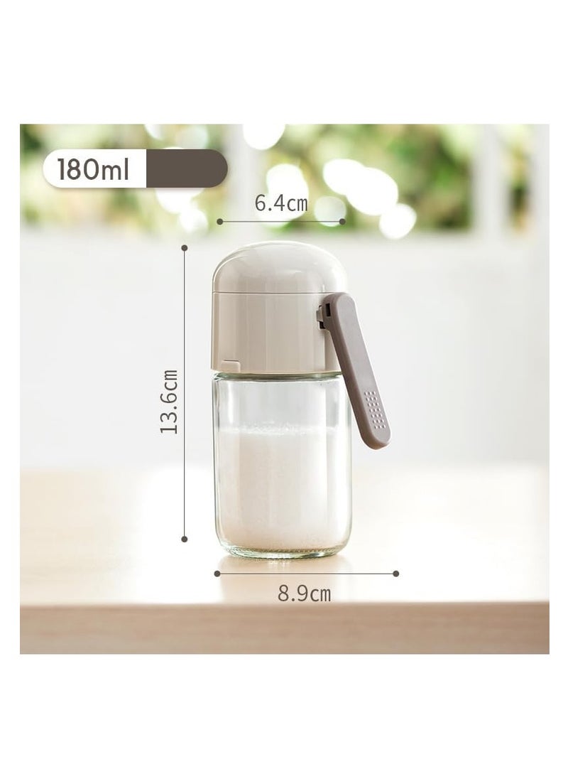 Plan A - Glass Salt Dispenser with High Precision, 0.5g Per Press, 180ml Capacity, Moisture-Proof, Perfect for Salt, Spices, Pepper, Suitable for Cooking, Camping, Family Picnics, Accurately Adjust Condiments - Image 1