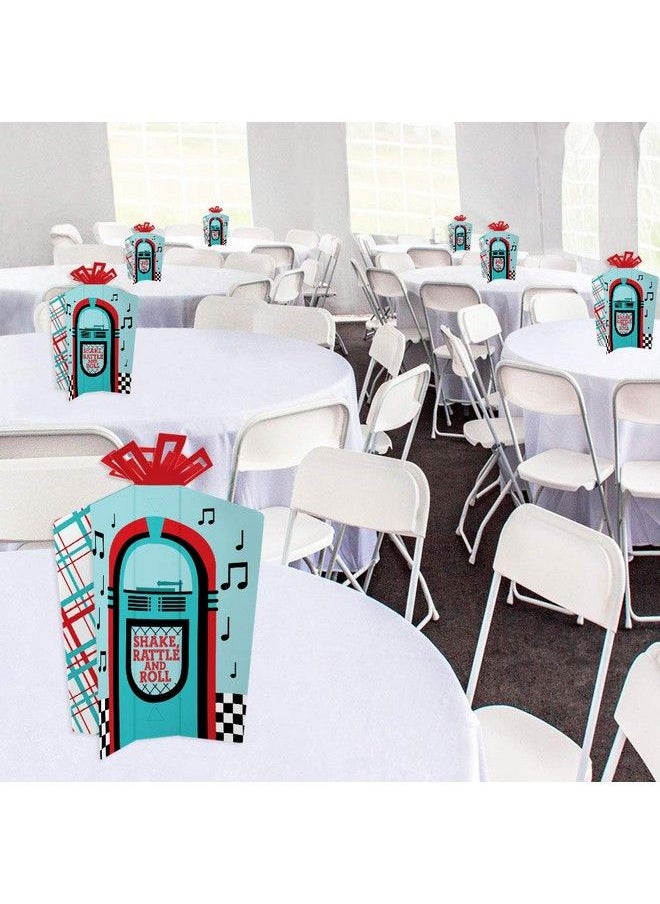 Big Dot of Happiness - 50’S Sock Hop Table Decorations 1950S Rock N Roll Party Fold And Flare Centerpieces 10 Count - Image 1