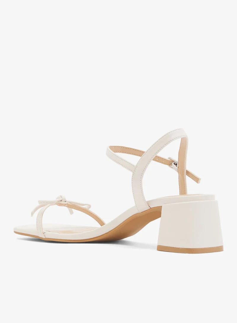 GLAMOROUS WHITE Low Block Heeled Sandals for Women | Best Price UAE