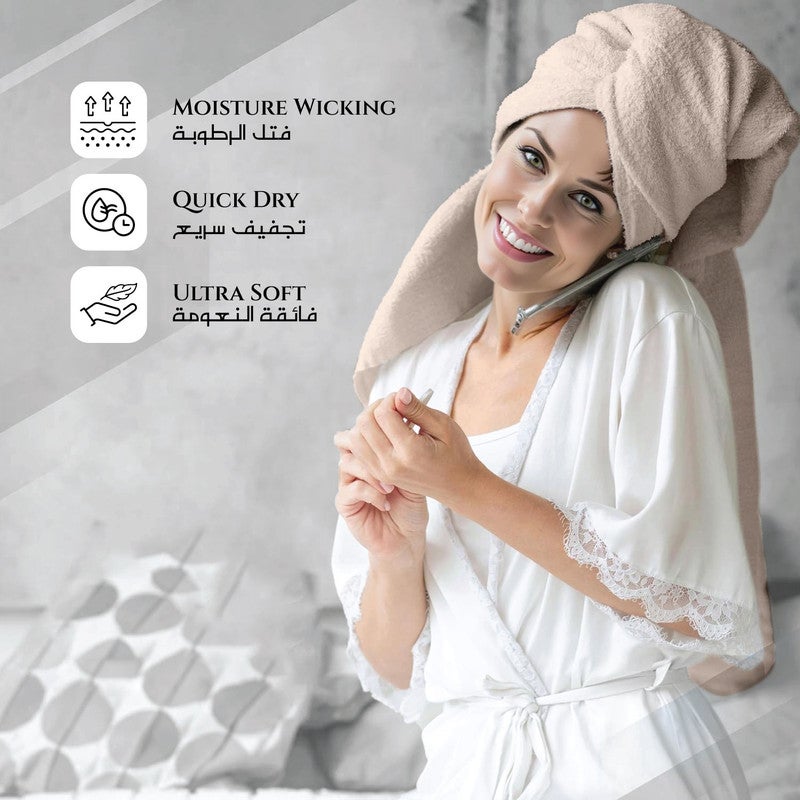 REST Bath Sheet   Set of 4 Taupe Cotton Bath Sheet  100x150cm , 39x59 inch Absorbent Cotton Hotel Quality Quick-Dry Durable Comfortable Stylish Thick Bath Sheet Set Machine Washable - Image 3