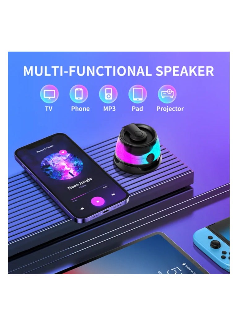 Portable Wireless Bluetooth Speaker with Magnetic Base, RGB Lighting, Phone Holder, USB Rechargeable, 5W Output, TWS Pairing – Compact Stereo Speaker for Gaming & Music  - Image 2