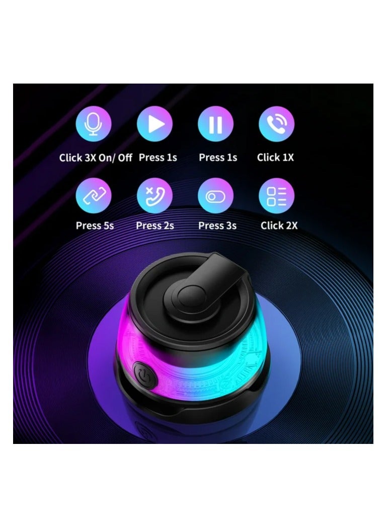 Portable Wireless Bluetooth Speaker with Magnetic Base, RGB Lighting, Phone Holder, USB Rechargeable, 5W Output, TWS Pairing – Compact Stereo Speaker for Gaming & Music
