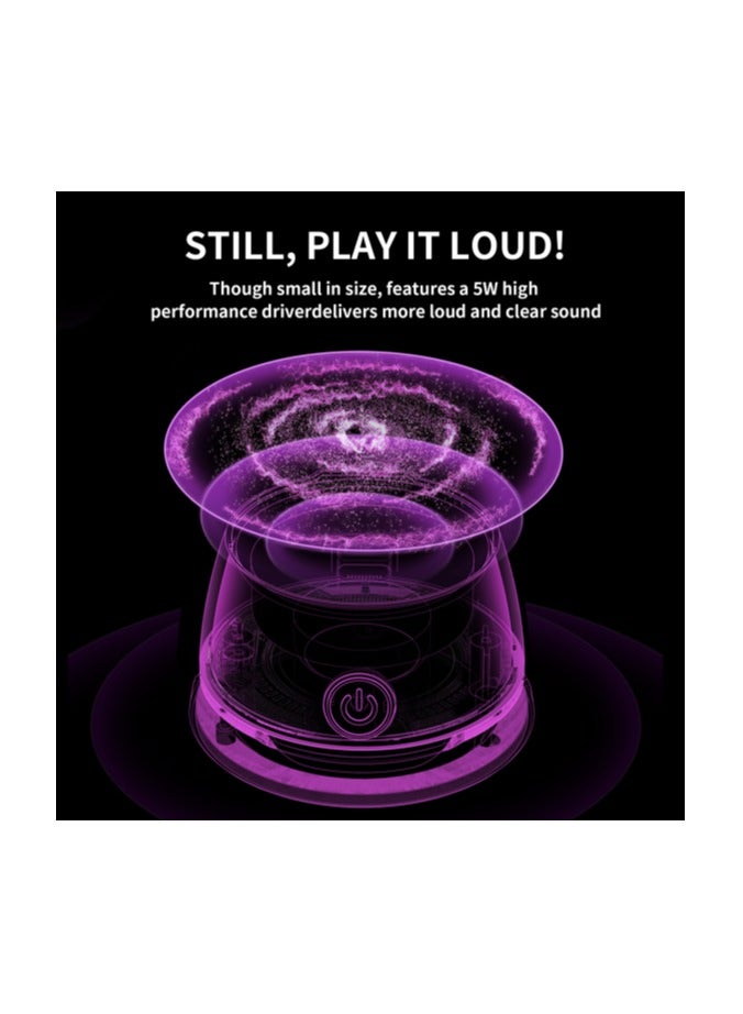 Portable Wireless Bluetooth Speaker with Magnetic Base, RGB Lighting, Phone Holder, USB Rechargeable, 5W Output, TWS Pairing – Compact Stereo Speaker for Gaming & Music  - Image 4
