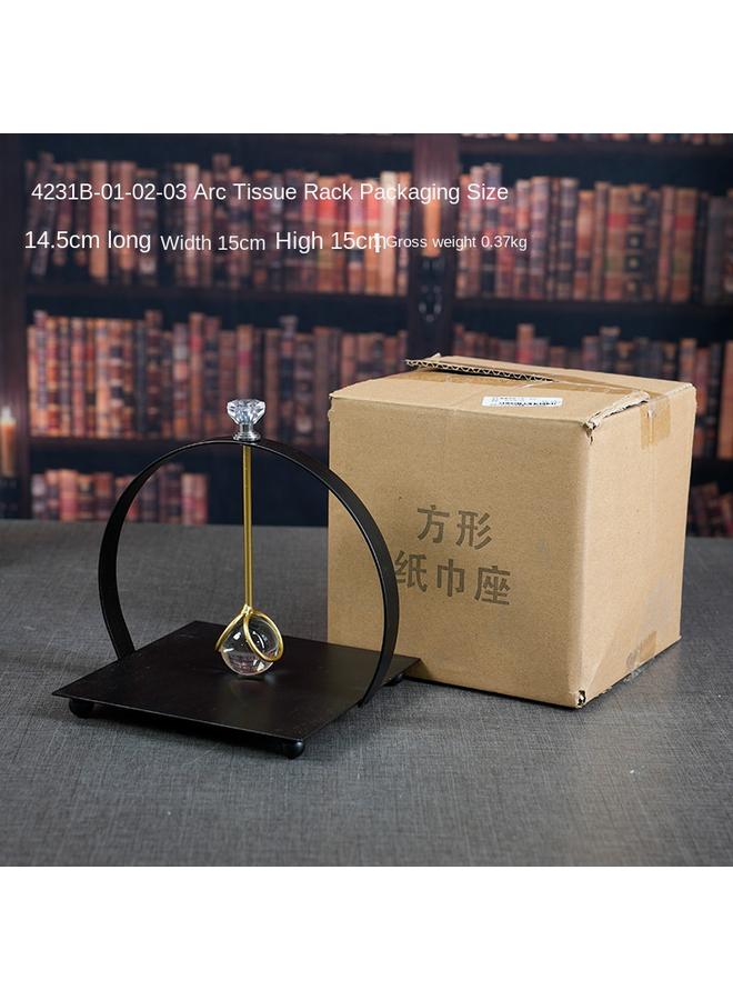 Bluejw Light Luxury Metal Tissue Holder Arc Wrought Iron Tissue Holder Restaurant Hotel Press Paper Holder Tissue Storage Rack - Image 5