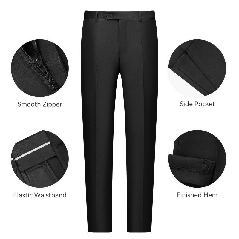 WEEN CHARM Men's 3 Piece Suit One Button Blazer Jacket Vest Pants Set Slim Fit Formal Wedding Business Suit Tuxedo Suit Black - Image 5