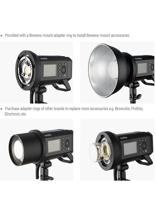 Godox Godox AD400Pro 400W TTL Camera Flash Light – AD400 Pro HSS, 2.4GHz Wireless, Bowens Mount, Rechargeable – AD 400 Pro Professional Godox Flash for DSLR, Mirrorless, Nikon, Sony – Photography Speedlight  - Image 5
