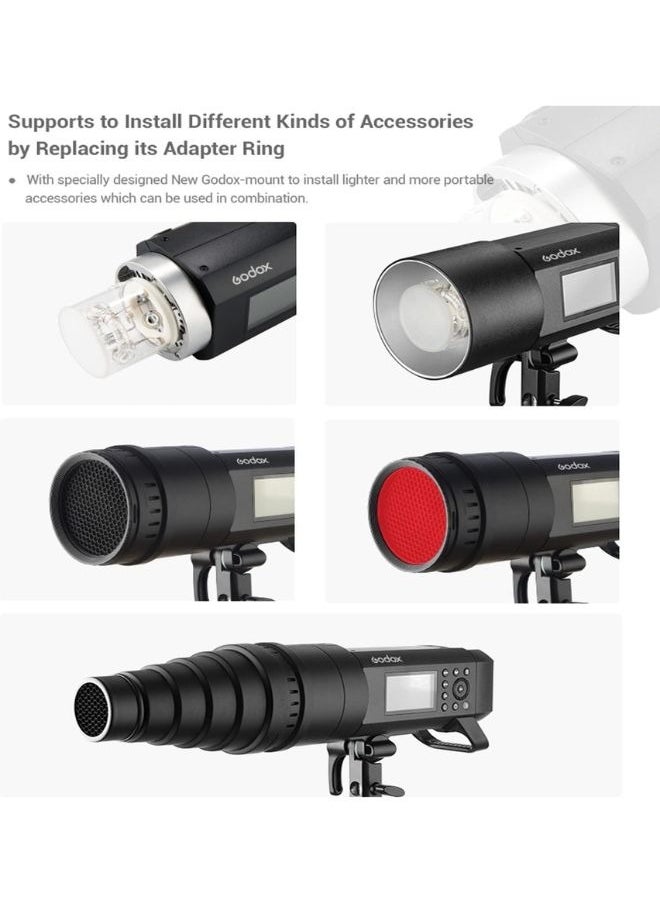 Godox Godox AD400Pro 400W TTL Camera Flash Light – AD400 Pro HSS, 2.4GHz Wireless, Bowens Mount, Rechargeable – AD 400 Pro Professional Godox Flash for DSLR, Mirrorless, Nikon, Sony – Photography Speedlight  - Image 4