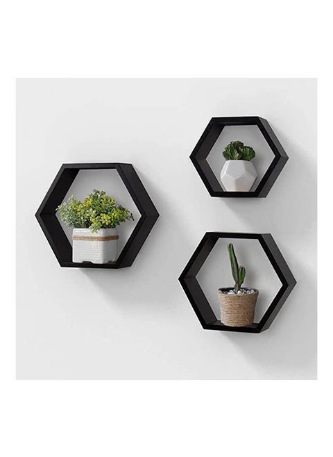 Wooden Wall Organizer Hanging Shelf for Home Decor, Set of 3