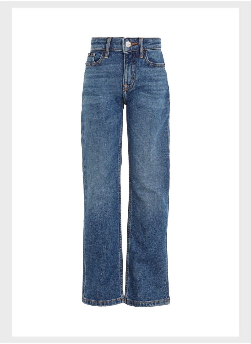 Calvin Klein Jeans - Kids Mid Wash Straight Fit Jeans - Image 1