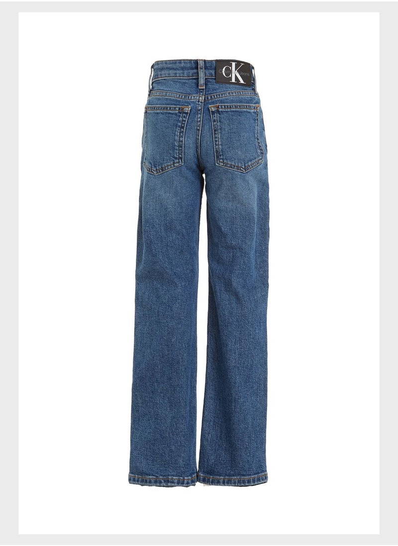 Calvin Klein Jeans - Kids Mid Wash Straight Fit Jeans - Image 1