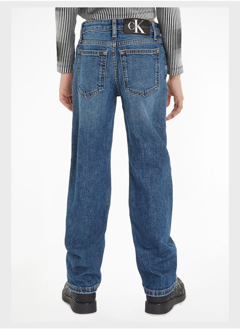 Calvin Klein Jeans - Kids Mid Wash Straight Fit Jeans - Image 1