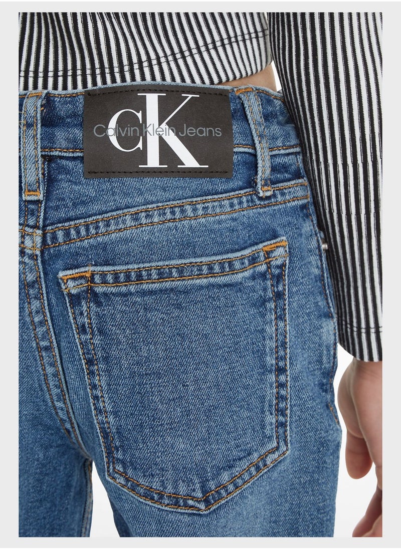 Calvin Klein Jeans - Kids Mid Wash Straight Fit Jeans - Image 1
