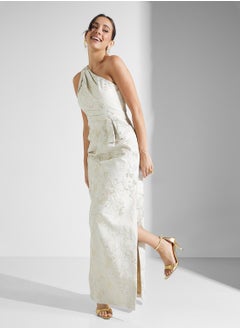 AIDAN MATTOX One Shoulder Side Silt Sequin Dress  - Image 1