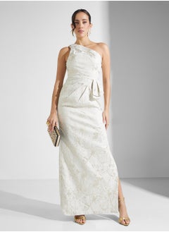 AIDAN MATTOX One Shoulder Side Silt Sequin Dress  - Image 4
