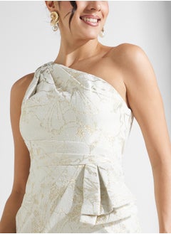 AIDAN MATTOX One Shoulder Side Silt Sequin Dress  - Image 3