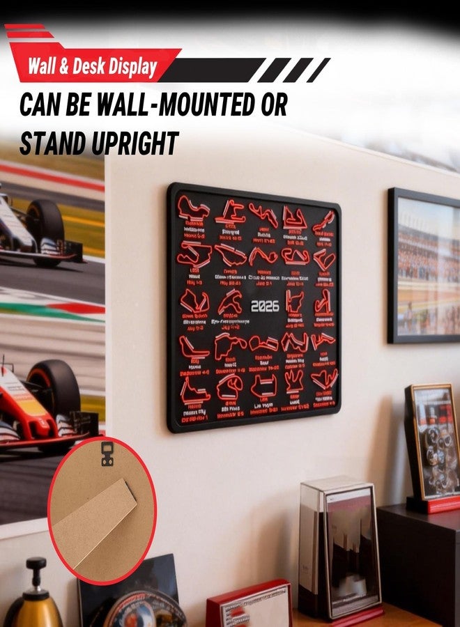 AIVONO 2026 Racing Map Wall Art Picture, Premium Black and Red Track Glow-In-The-Dark Display with Date Markings, Suitable for Racing-Themed Home - A Gift for Fans - Image 4