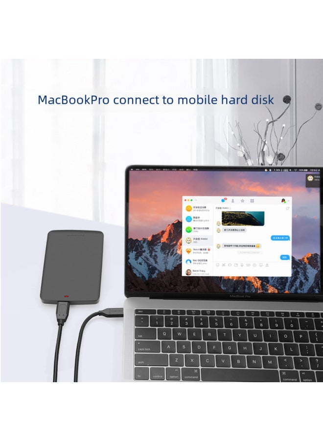 Hard Disk Data Cable Usb3.1type -- C To Micro Usb3.0 Mobile Phone Connection Hard Disk Charging Transmission Line-Model:1.2m Space Gray Alloy - Image 2