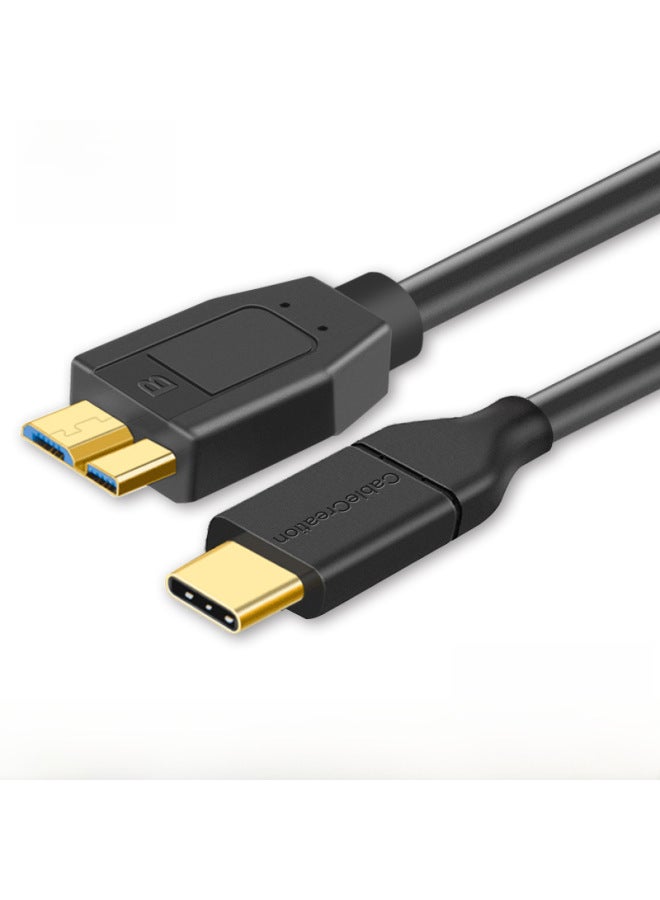 Hard Disk Data Cable Usb3.1type -- C To Micro Usb3.0 Mobile Phone Connection Hard Disk Charging Transmission Line-Model:1.2m Space Gray Alloy - Image 1