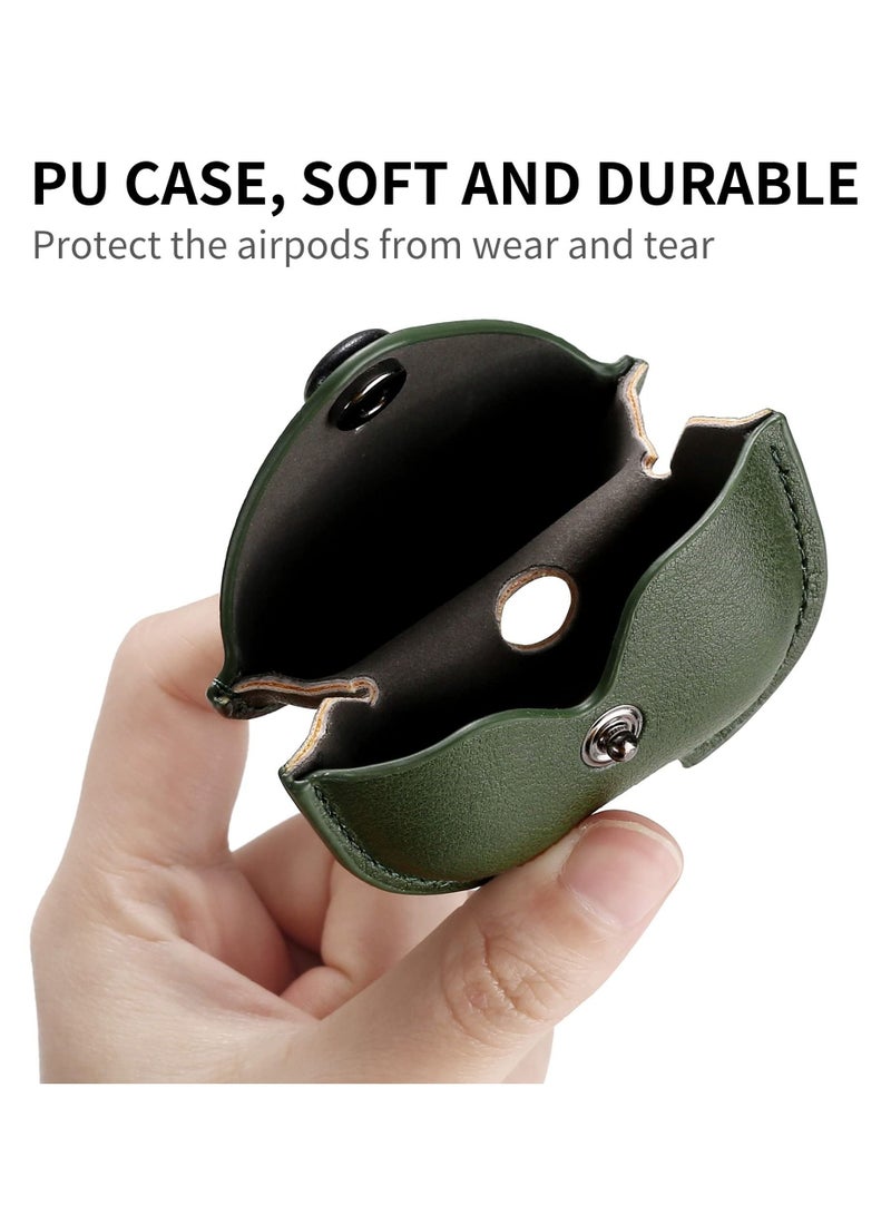 BORTONY PU Leather Case Compatible with Apple Airpods 3rd Generation Charging Cover With Carabiner  - Image 2