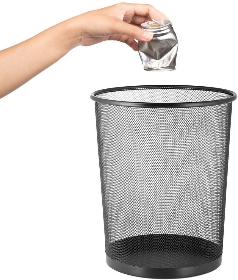 VeleSolv (Pack Of 2 Metal Mesh Open-Top Dustbin For Office Use & Home/Multipurpose (Small, Black) - Image 3