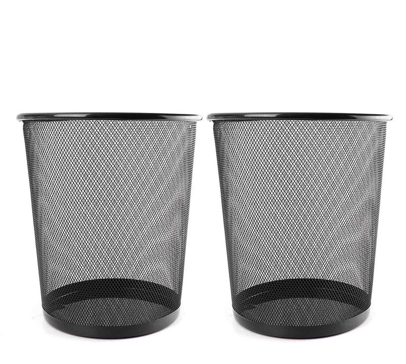 VeleSolv (Pack Of 2 Metal Mesh Open-Top Dustbin For Office Use & Home/Multipurpose (Small, Black) - Image 1