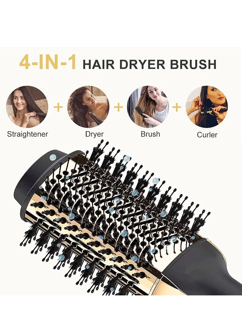 ENZO - One-Step Hair Dryer Brush For Styling and Frizz Control Negative Ionic Hot Air Brush Volumizer Ceramic Coating Gold - Image 1