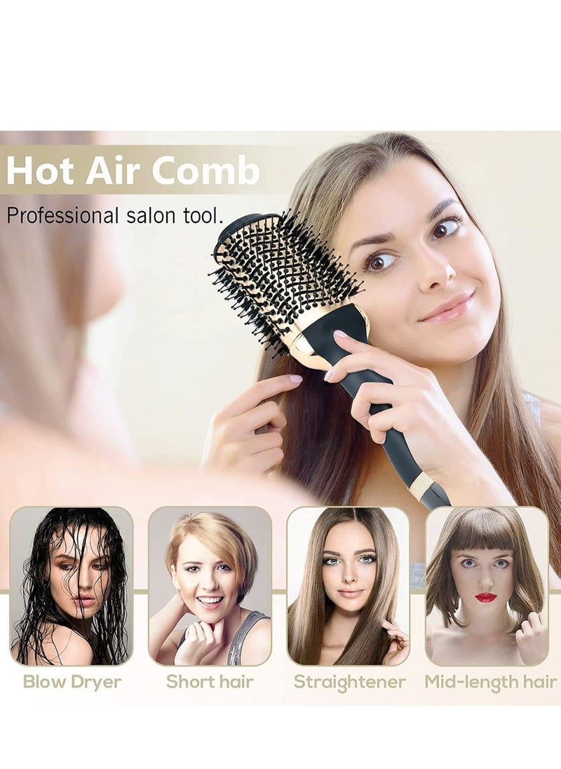 ENZO - One-Step Hair Dryer Brush For Styling and Frizz Control Negative Ionic Hot Air Brush Volumizer Ceramic Coating Gold - Image 1