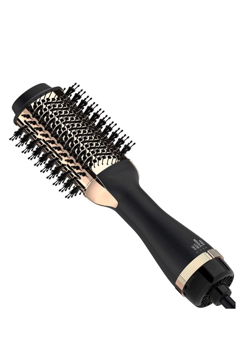ENZO - One-Step Hair Dryer Brush For Styling and Frizz Control Negative Ionic Hot Air Brush Volumizer Ceramic Coating Gold - Image 1