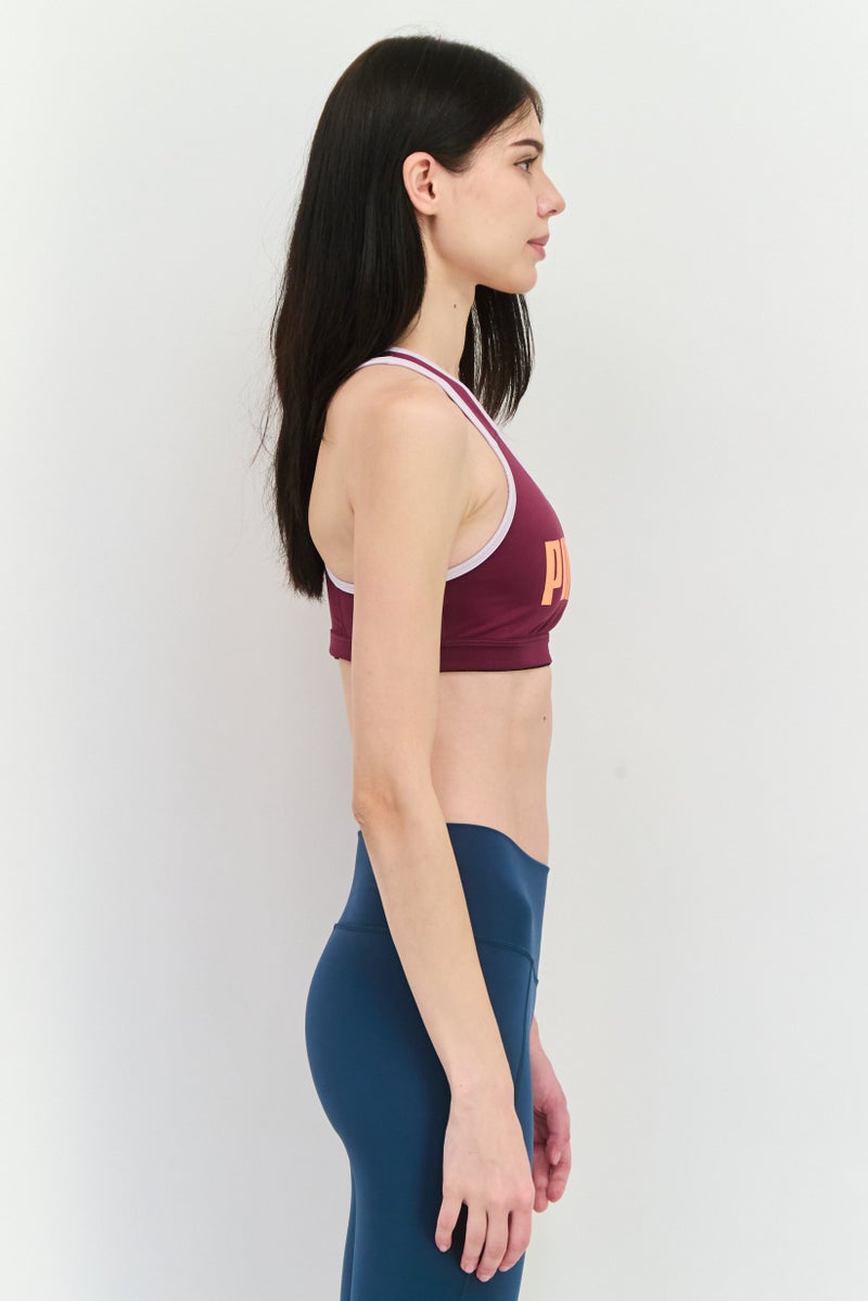 PUMA Women Brand Logo Non Padded Sports Bra, Grape - Image 2