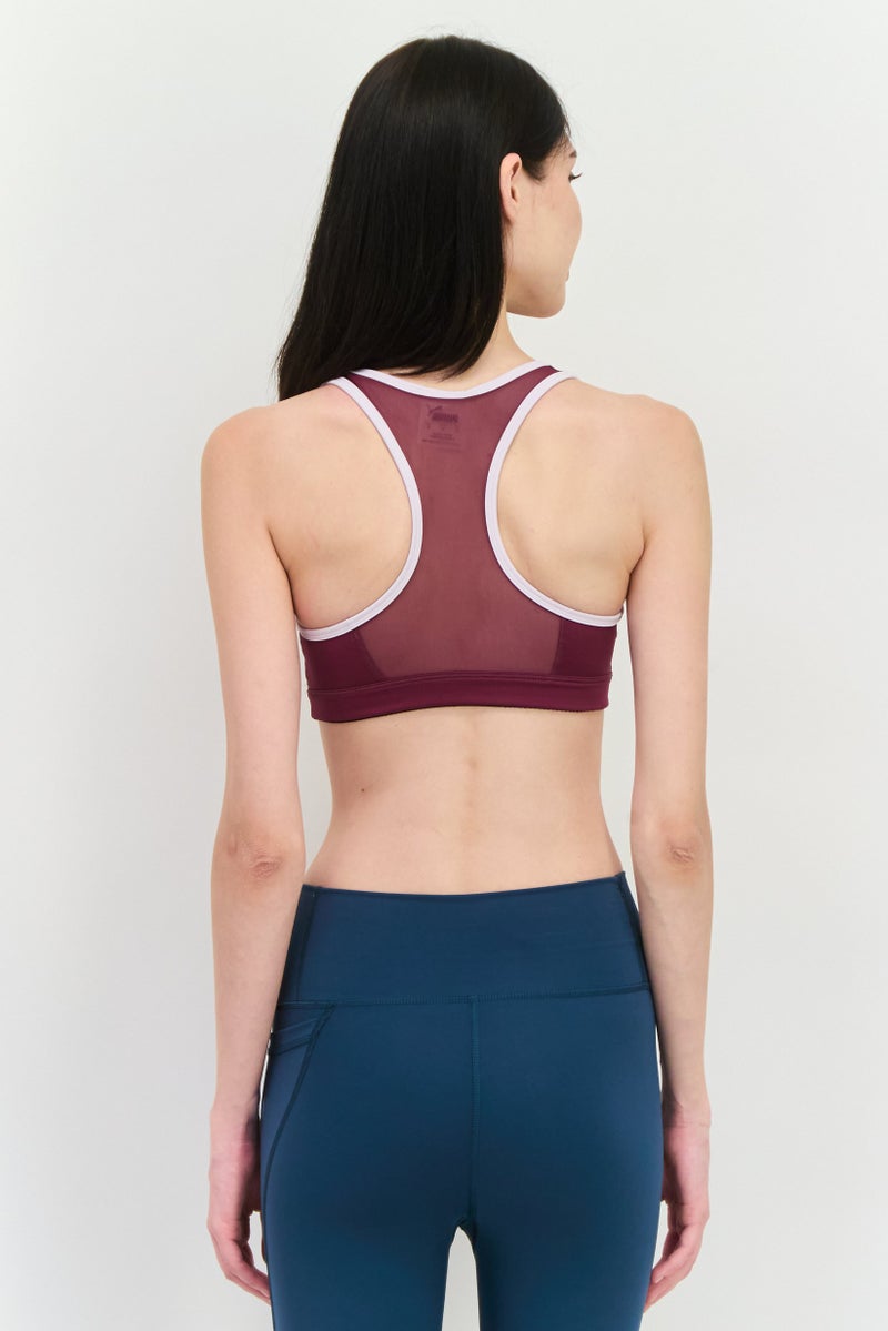 PUMA Women Brand Logo Non Padded Sports Bra, Grape - Image 3