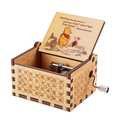 Muzero Gift for Friend Sister Pooh Music Box, Wooden Music Box Long Distance Friendship Gifts for Friends BFF Bestie Coworkers Boyfriend Christmas Birthday Anniversary Play You are My Sunshine - Image 2