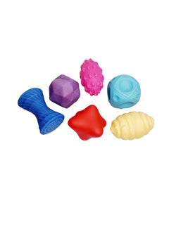 MUMS PLANET Silicone High Quality Baby Squeeze Balls Toys With Multi Different Shapes Of Colorful Balls Add Entertaining For Kids Set Of 6 Pieces - Multi Color  - Image 1