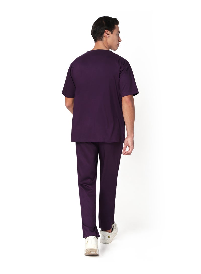 KNYA بدلة طبية رجالية من KNYA Ecoflex Lite Active، بخمسة جيوب، قابلة للتمدد في اتجاهين، للأطباء (لون خمري، مقاس 2XL) - Image 2