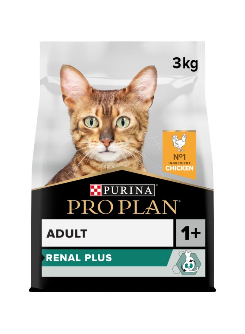 Purina Pro Plan Adult Renal Plus Everyday Dry Cat Food with Chicken 3kg - Image 1