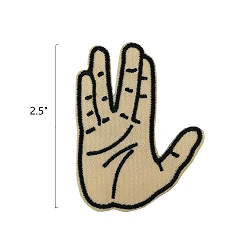 Cute-Patch Spock Vulcan Salute Meme Embroidered Iron on sew on Patch Hat Deco Pin Live Long and Prosper - Image 2