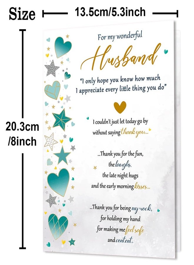 Beixian Husband Birthday Card, Romantic Birthday Card Gifts for Husband from Wife-8x5.3 Inches, Double-Sided - Image 3