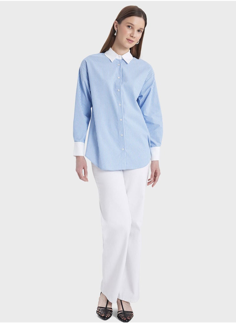 DeFacto - Relax Fit Poplin Long Sleeve Tunic - Image 1